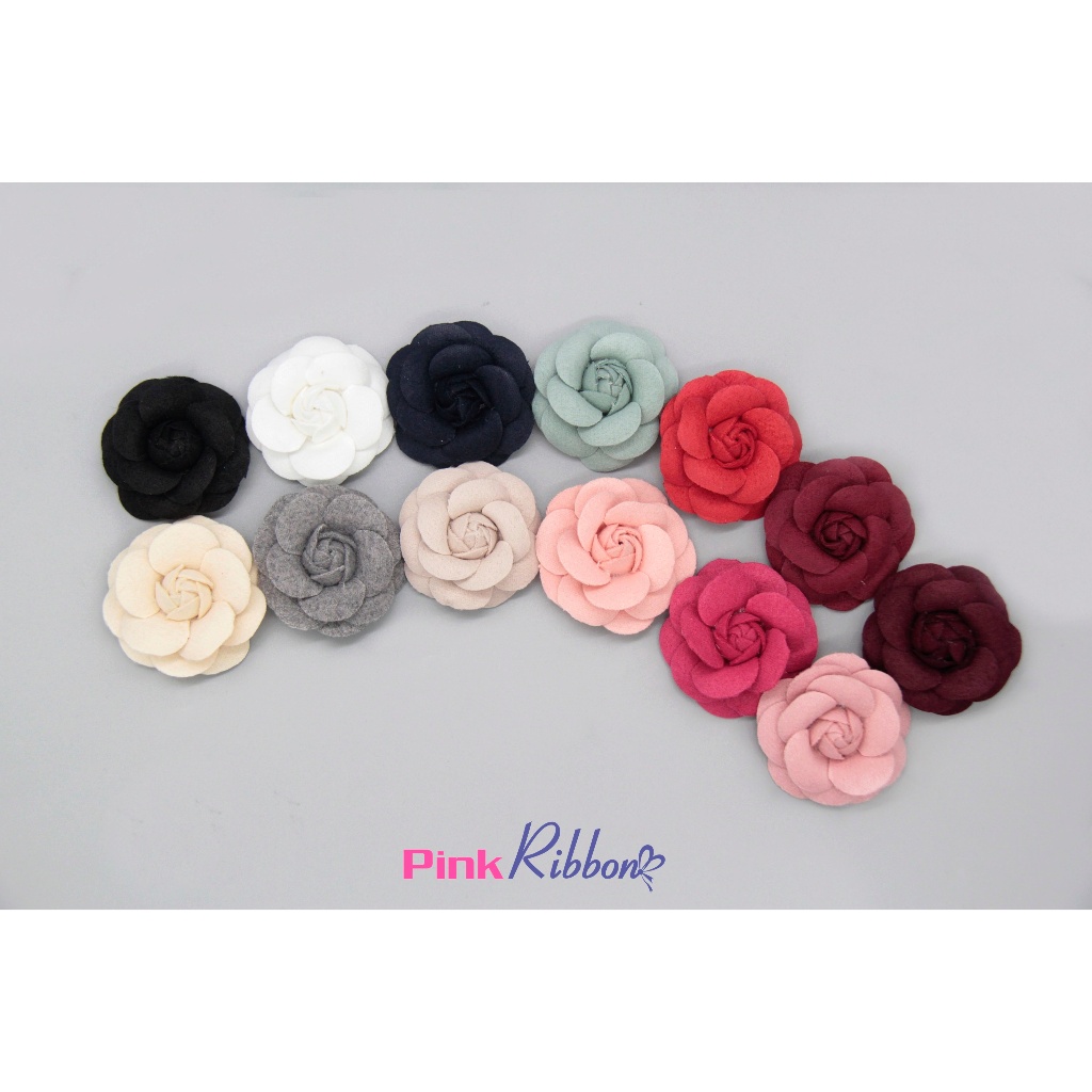 *Hoa trà dạ cao cấp 5cm - 5,5cm làm hoa cài áo, phụ kiện may mặc, phụ kiện tóc, phụ kiện thời trang, hoa trang trí