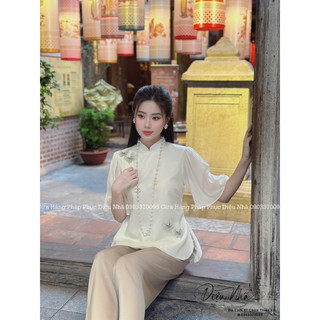 Bộ đi chùa bướm xuân tay voan 2024