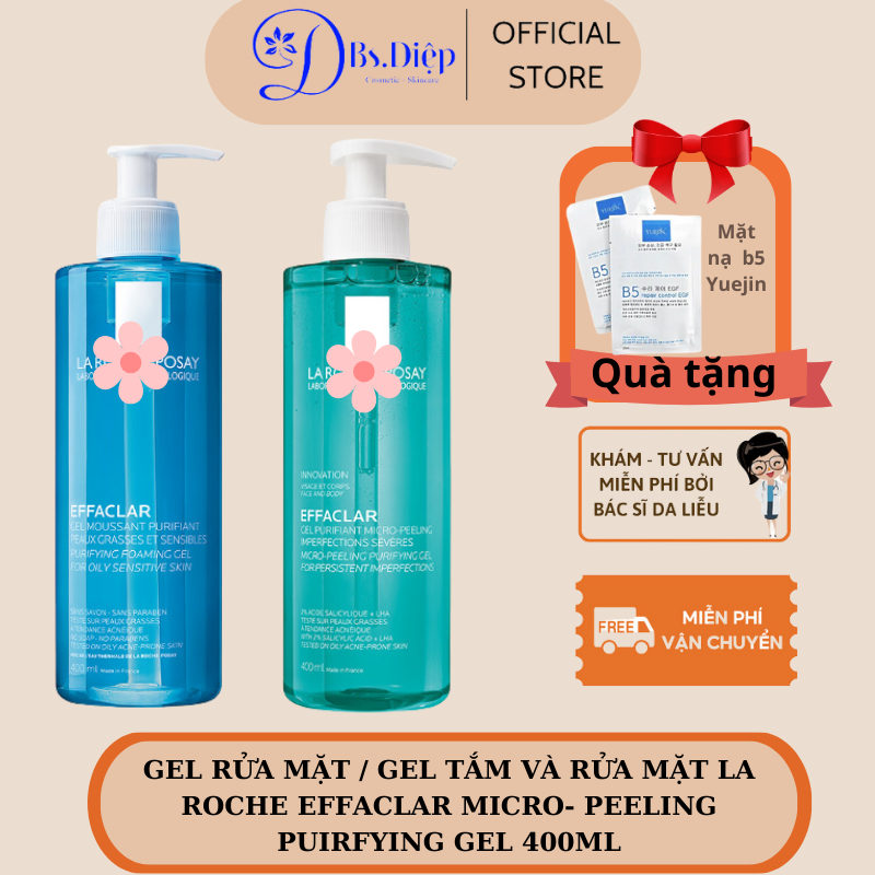 Gel Rửa Mặt Và Tắm La Roche-Posay Effaclar Micro-Peeling Purifying Gel 400ml