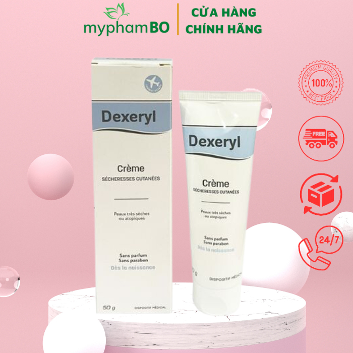 Kem Dưỡng Da Chống Nẻ Pháp Dexeryl Crème 50g - Kem Nẻ Dưỡng Ẩm Da Hỗ Trợ Cải Thiện Da Khô, Nứt Nẻ