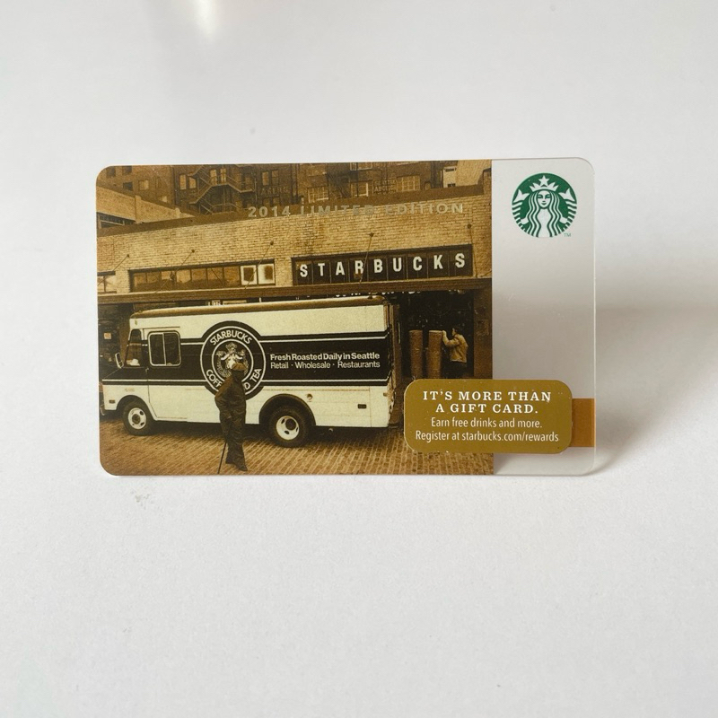 3215 THẺ NHỰA US 2014 TRUCK, STORE FRONT, thẻ có trầy (thẻ dùng để sưu tầm) STARBUCKS CARS