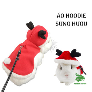 Áo Hoodie sừng hươu có dây dắt dành cho thỏ - Thỏ Đan Phượng