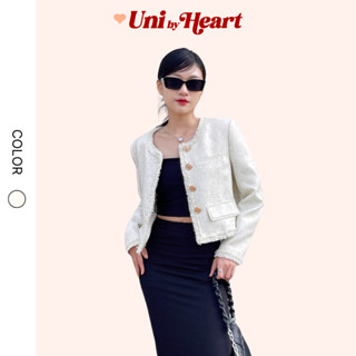 Áo khoác dạ Alice Tweed AD003 dáng ngắn, chất liệu dày dặn, phong cách trẻ trung, thanh lịch - Uni By Heart