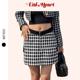 Chân váy ngắn dạ tweed Kane Skirt CVD01 dáng chữ A, có túi giả, phong cách hiện đại, trẻ trung - Uni By Heart
