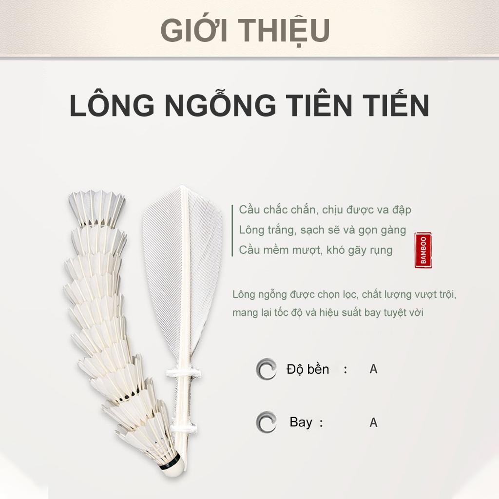 Quả cầu lông Kumpoo Bamboo chính hãng, hộp cầu, ống cầu lông 12 quả siêu bền, chịu va đập tốt, cho thi đấu và tập luyện