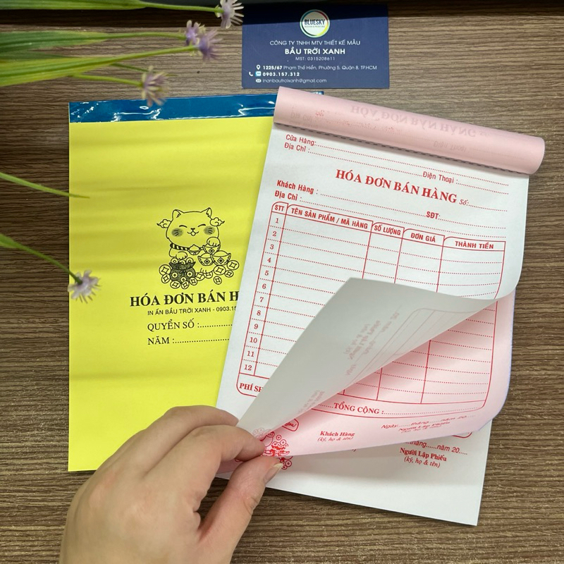 Hóa đơn bán hàng khổ A5 loai 1 liên / 2 liên