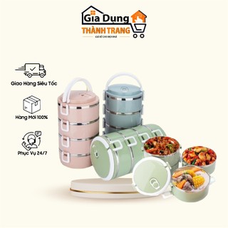Cặp lồng đựng thức ăn nhiệt lúa mạch 4 tầng