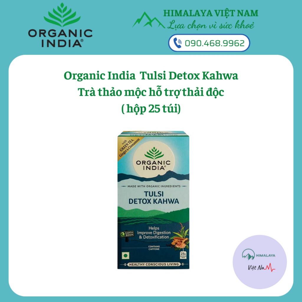 Trà thảo mộc hỗ trợ thải độc Organic India Tulsi Detox Kahwa