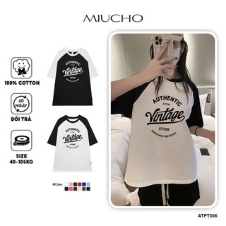 Áo thun phối unisex form rộng ATPT006 Miucho chất vải cotton in graphic