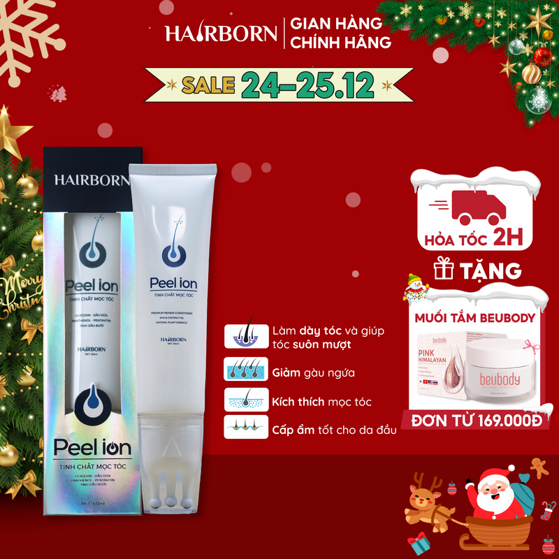 Tinh chất kích thích mọc tóc Hairborn Peel ion dưỡng tóc suôn mượt, giảm gàu ngứa 100ml