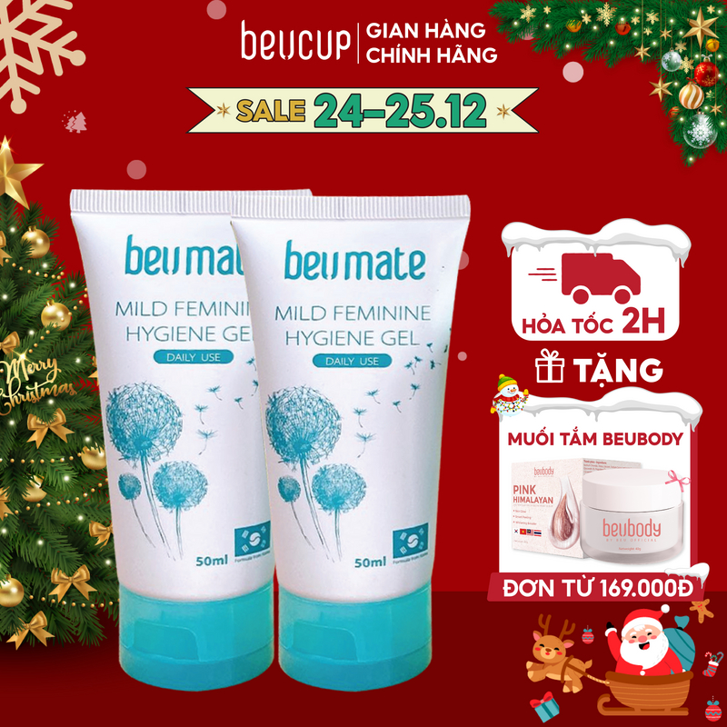 Bộ 2 Dung dịch vệ sinh cốc nguyệt san Beumate dung dịch, vệ sinh phụ nữ dịu nhẹ