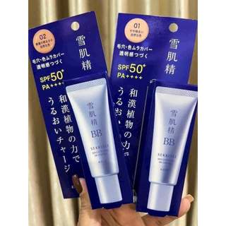 Kem nền BB Kose tone 01 da trắng sang tone 02 da tự nhiên