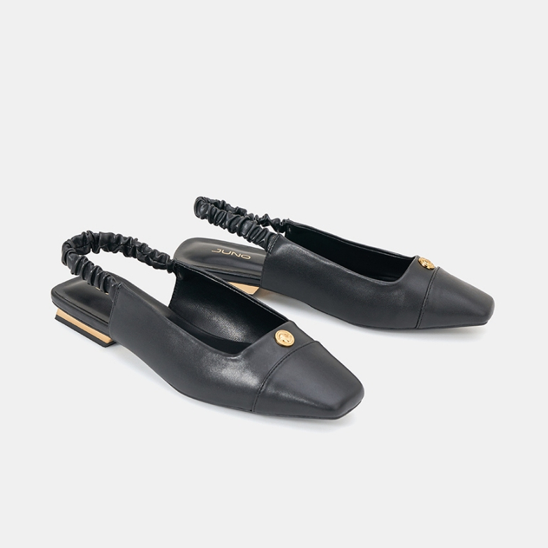 Giày Búp Bê Nữ 3cm Thời Trang JUNO Nhún Hậu BB03119