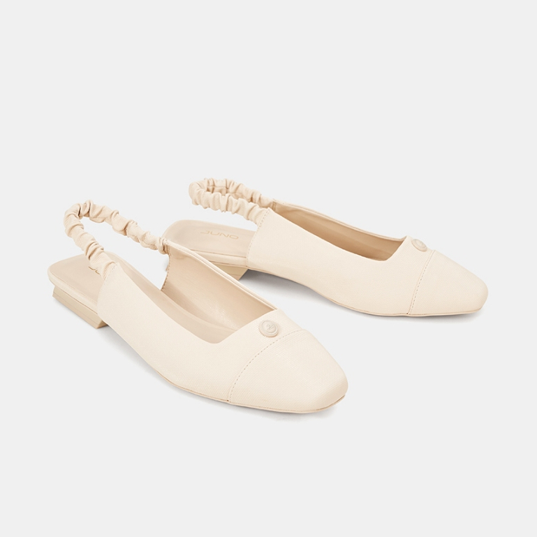 Giày Búp Bê Nữ 3cm Thời Trang JUNO Nhún Hậu BB03119