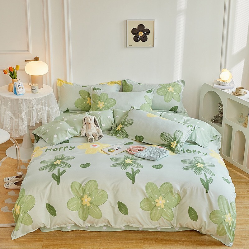 BỘ CHĂN GA GỐI COTTON POLY NHẬP KHẨU 100%  NHIỀU HỌA TIẾT HOA LÁ - ĐỦ KÍCH THƯỚC