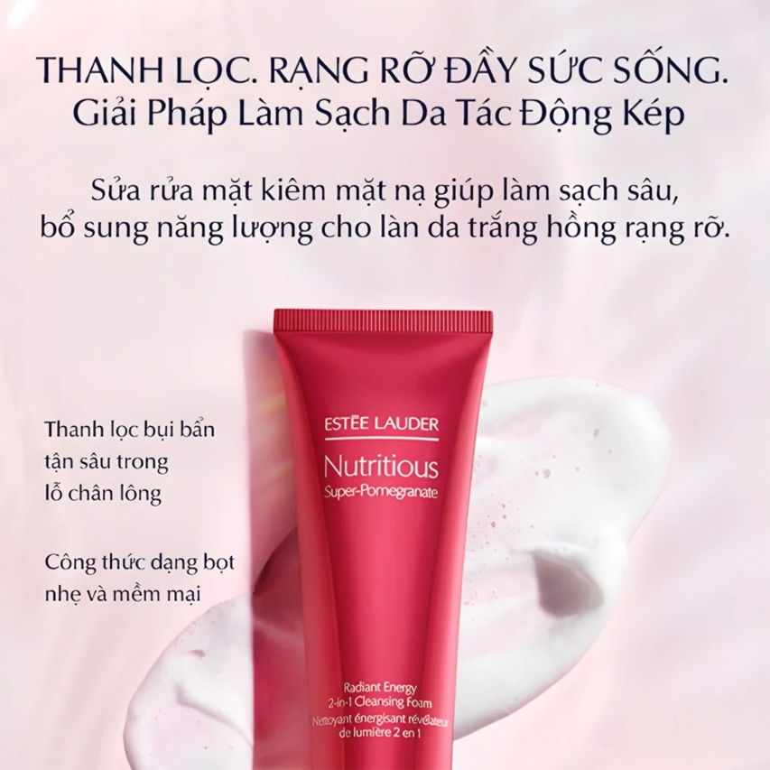 Sữa Rửa Mặt Lựu Đỏ Estee Lauder Nutritious Super Pomegranate 125ml