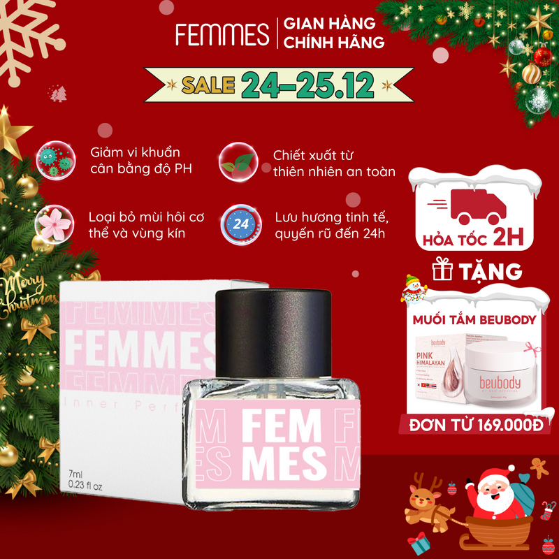 Nước Hoa Vùng Kín Inner Perfume Femmes CAO CẤP chính hãng, mùi thơm quyến rũ, sexy độ lưu hương tốt dung tích 7ml