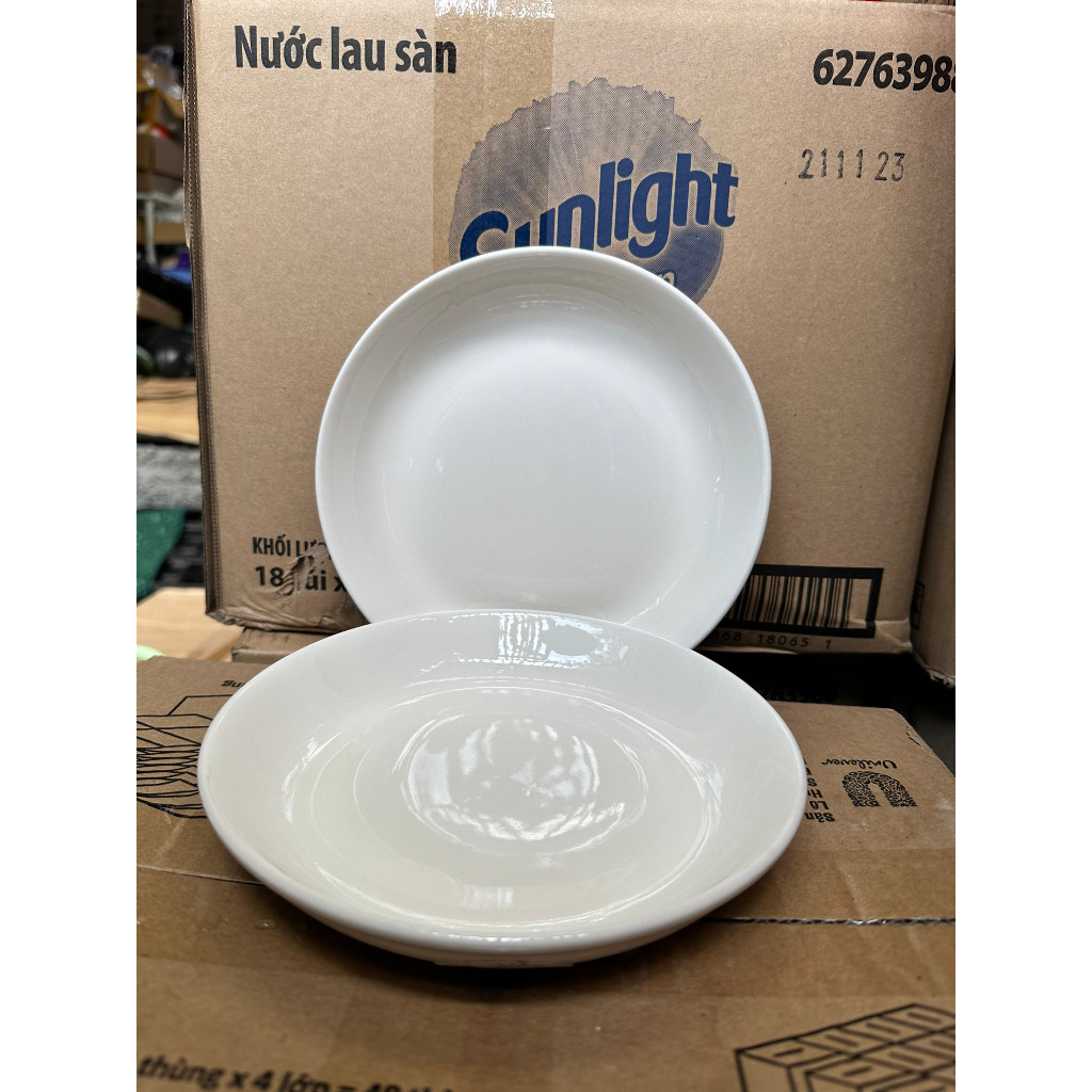 Đĩa sứ 7 inch đường kính 17,5 cm trắng tròn vuông các loại sâu lòng (đĩa ảo), đĩa nông lòng (đĩa cạn