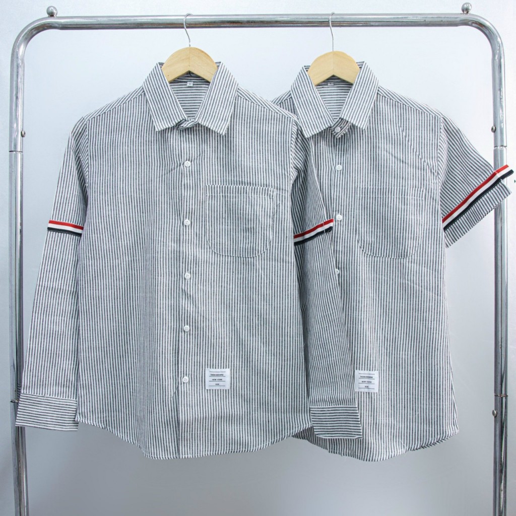 Áo sơ mi nam mữ boy phố  sơ mi thom browene hót hít mẫu mới Chất đ lụa đẹp ,thoáng mát ,form đẹp SM037