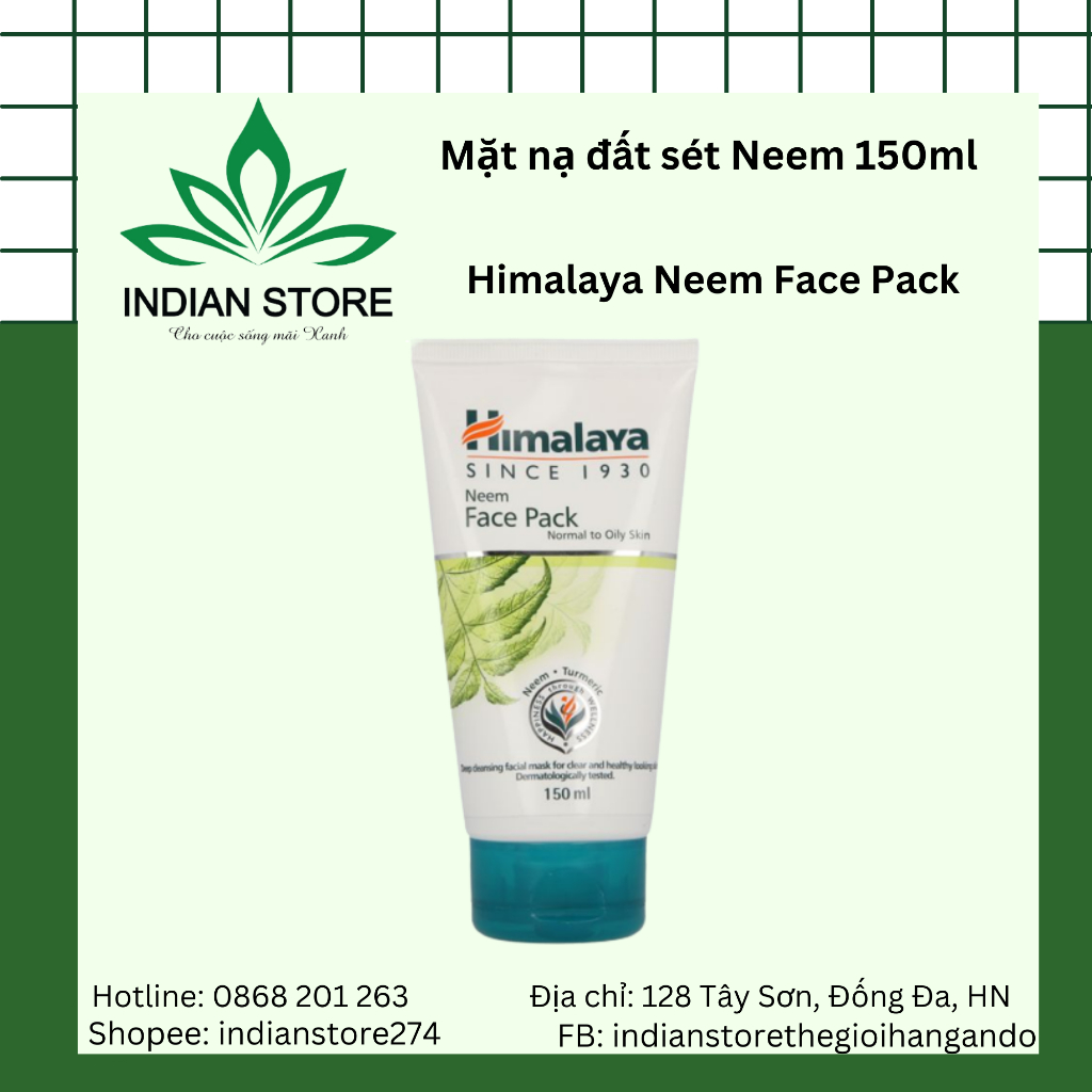 Mặt nạ đất sét chiết suất lá Neem - Himalaya Neem Face Pack