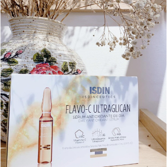 Huyết thanh sáng da, chống lão hoá ISDIN Flavo-C Ultraglican cho ban NGÀY 30ống x 2ml