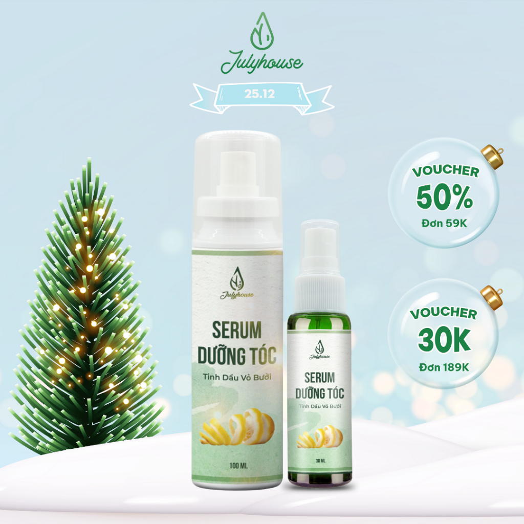 Xịt dưỡng tóc tinh dầu Bưởi 100ml JULYHOUSE giảm rụng tóc phục hồi tóc nhanh