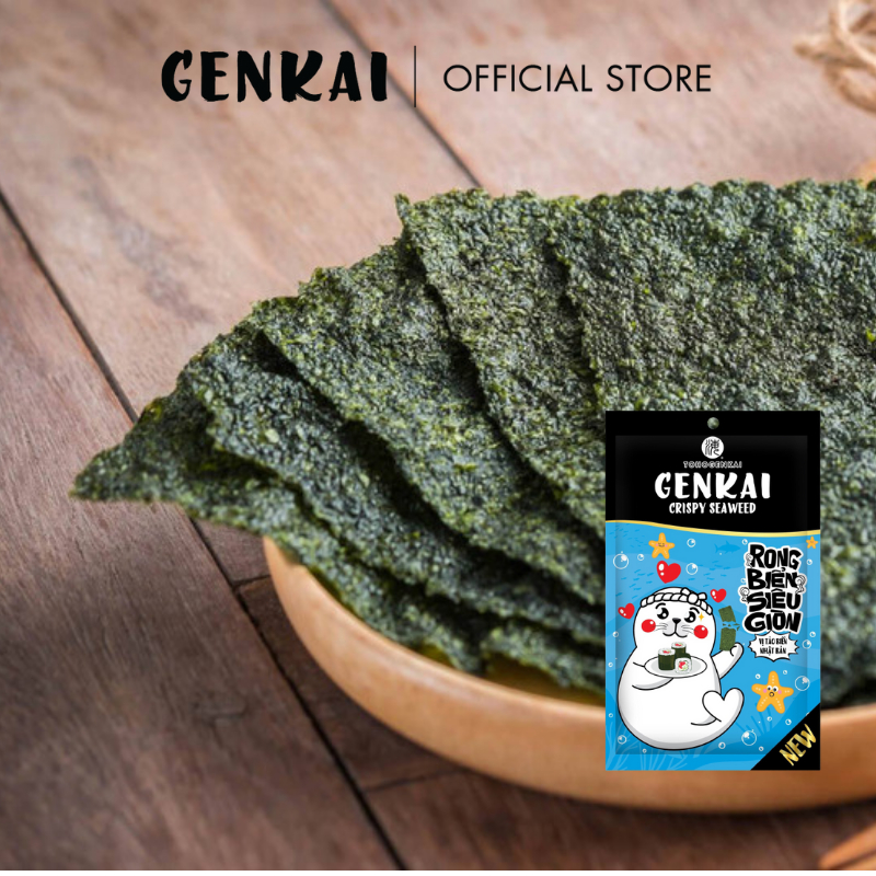 Snack Tảo Biển Siêu Giòn GENKAI Vị Tảo Biển Nhật Bản 14g