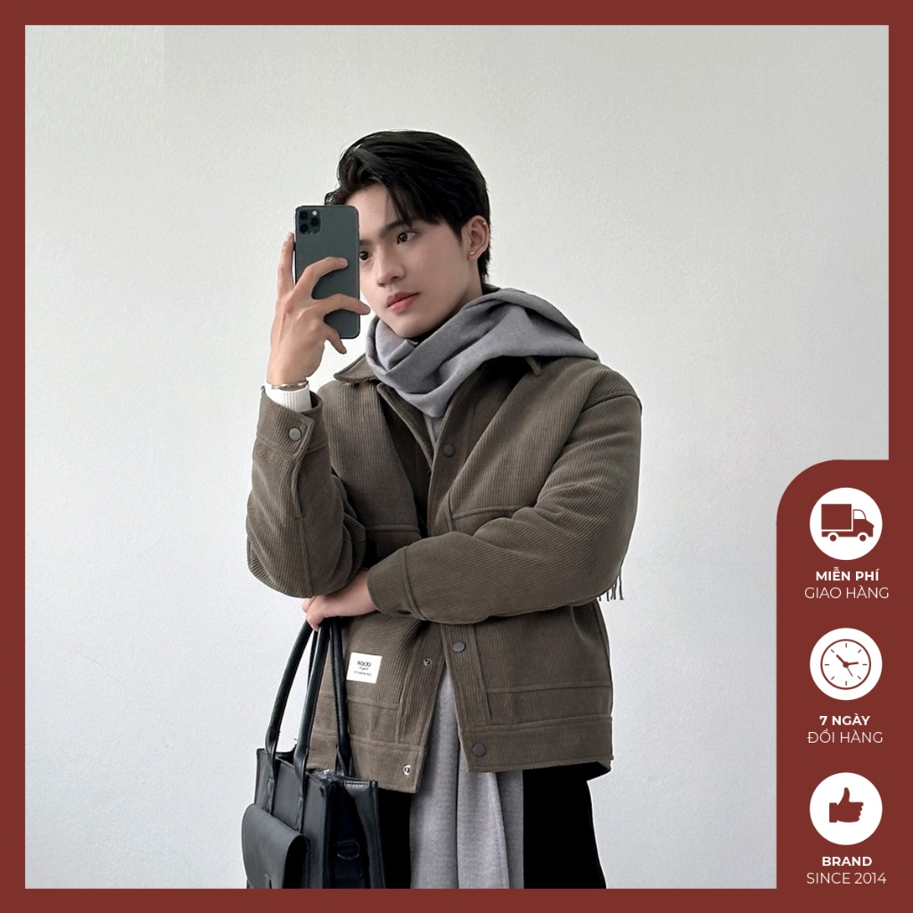 Áo khoác nam lông vũ Độc menswear form rộng, thiết kế túi phối hai bên rộng đựng nhiều đồ, phong cách hàn quốc - AK445