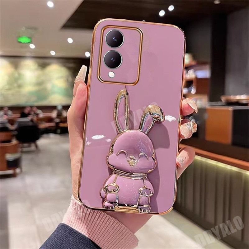 Ốp lưng Vivo Y17s 4G Mềm dẻo có giá đỡ hình thỏ 3D Cho vivo y17s y17s