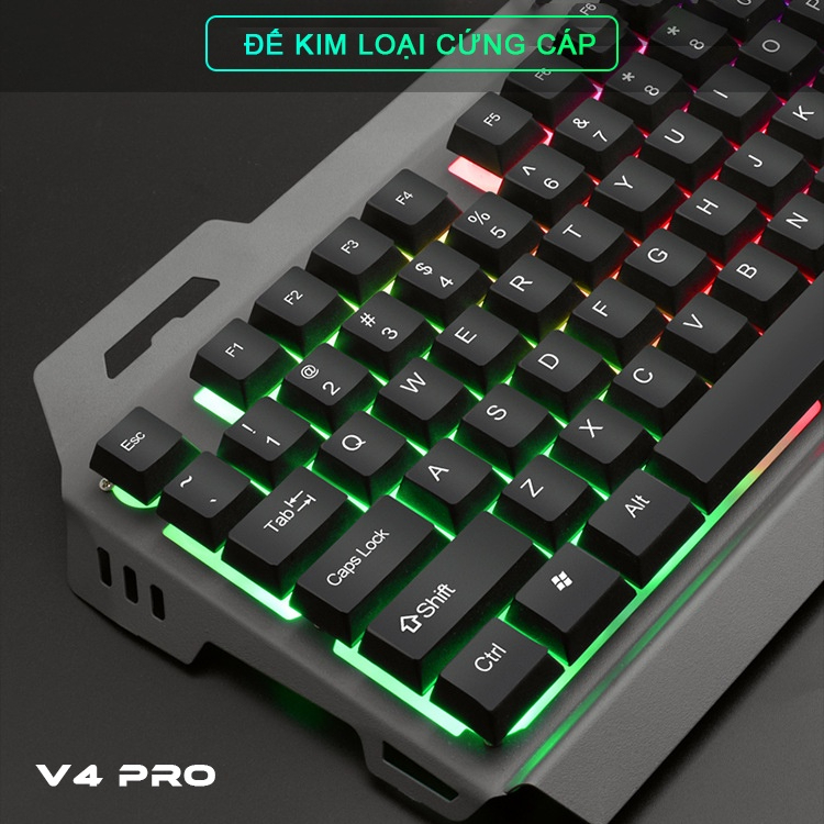 Bàn phím máy tính chơi Gaming V4 led RGB  siêu đẹp chống nước dành cho game thủ văn phòng HÀNG CHÍNH HÃNG