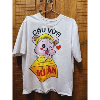 thanh lý. áo thun trắng chuột cute dưới 60kg. a01