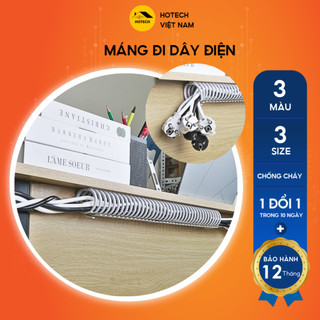Máng nhựa đi dây điện luồn dây gọn gàng HOTECH gắn dưới bàn làm việc chống cháy dài 50cm đường kính 20 30 40mm MLDH