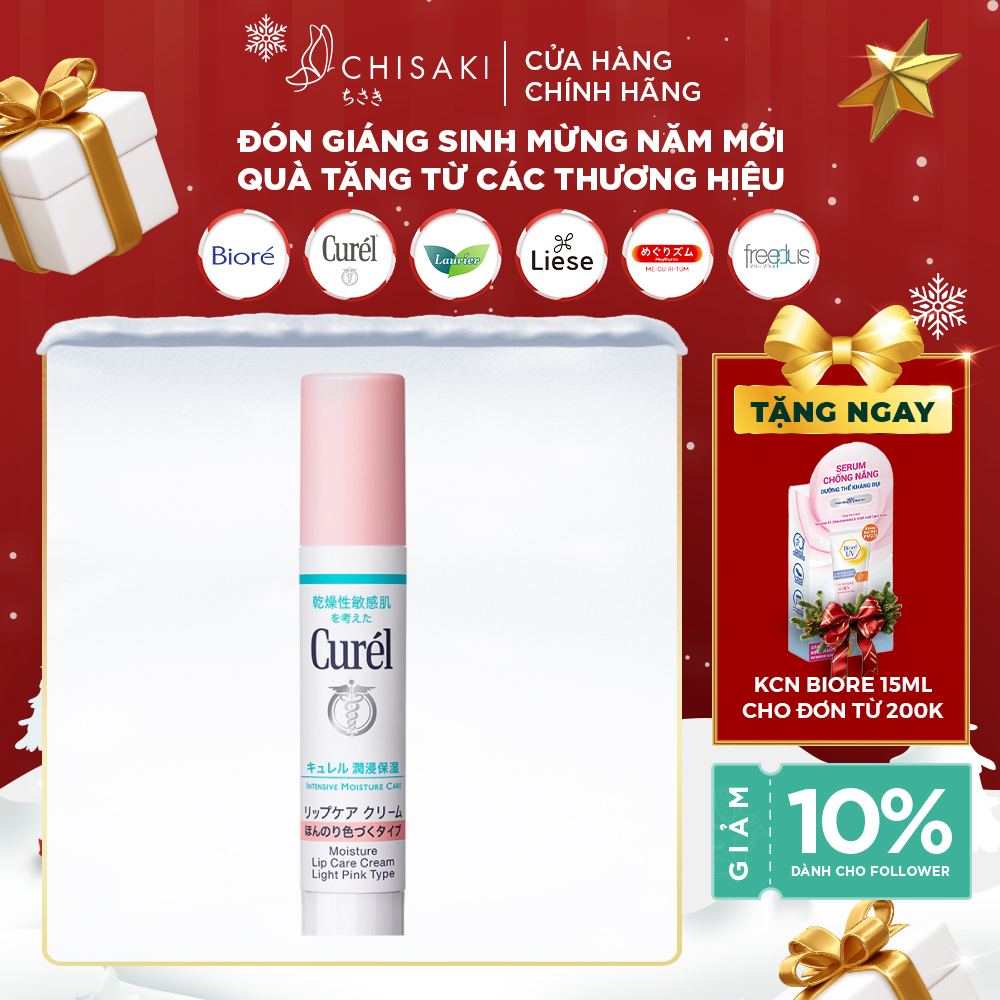 Son Dưỡng Môi Cấp Ẩm Chuyên Sâu Có Màu - Curél Intensive Moisture Care Moisture Lip Care Cream Light Pink Type 4.2g