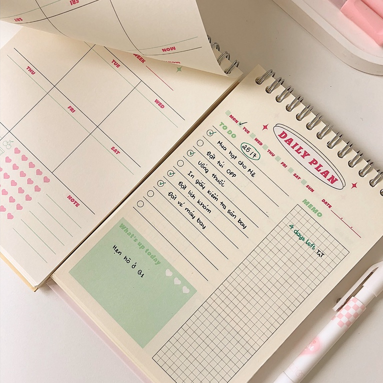 Sổ lò xo kế hoạch hàng tuần planner Fruit 120 trang