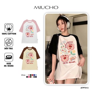Áo thun phối unisex form rộng ATPT013 Miucho chất vải cotton in graphic