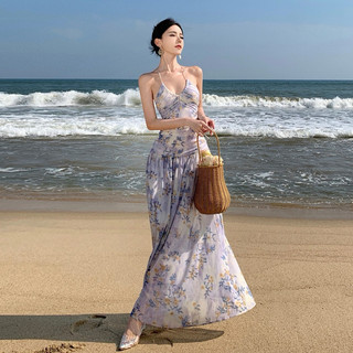 Đầm đi biển hoa màu hoa dịu dàng