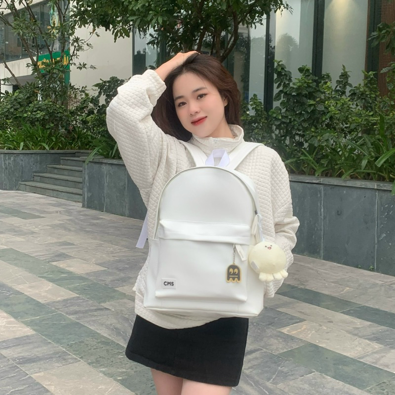 Balo chất liệu da PU dày dặn CMS 2 phối màu basic 🌼 HÀNG CÓ SẴN Da PU | BigBuy360 - bigbuy360.vn