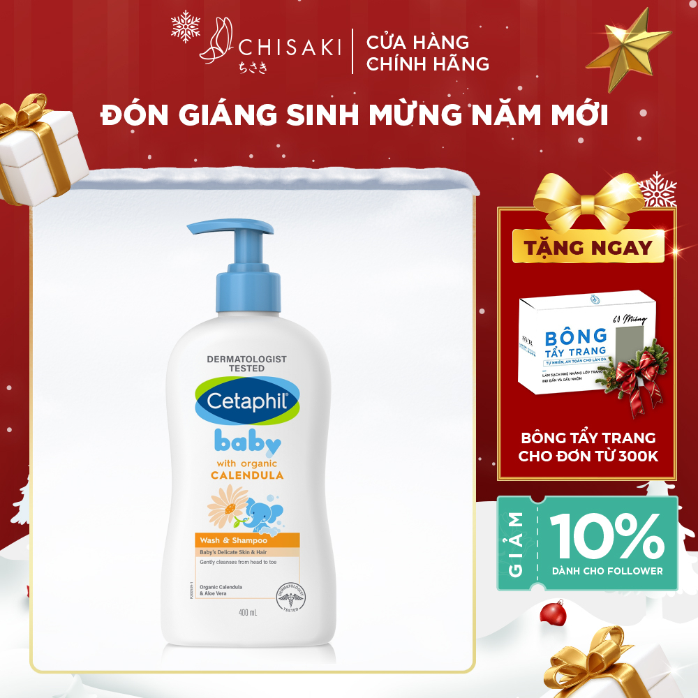 Sữa Tắm Gội Dịu Lành Cho Bé Cetaphil Baby Wash & Shampoo Với Hoa Cúc Hữu Cơ Organic Calendula 400ml