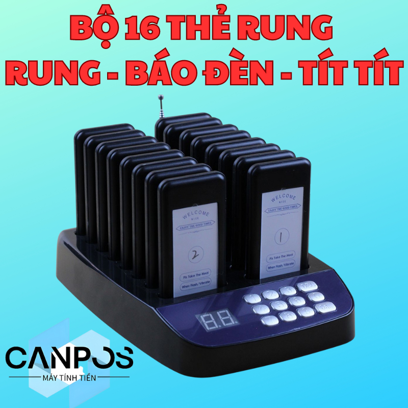 Bộ 16 thẻ rung oder tự phục vụ , Khách tự đến nhận nước