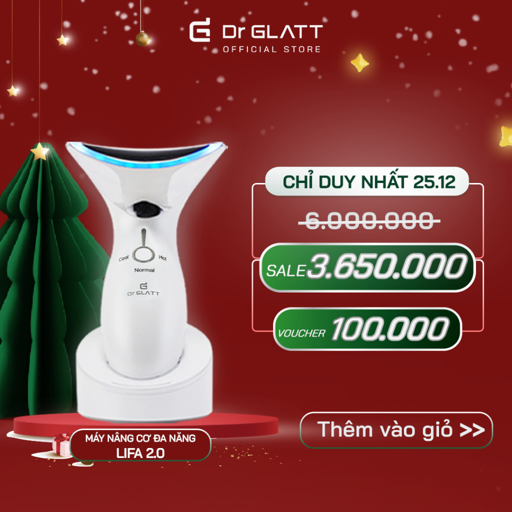 [Mã DRGLATT10 giảm 100k đơn 0đ] Máy nâng cơ mặt massage chống nhăn tăng sinh collagen trẻ hoá da DR GLATT LIFA 2.0