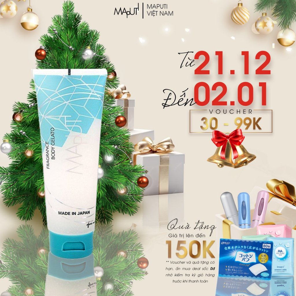 Kem Lạnh Khử Mùi Hôi Toàn Thân Maputi Fragrance Body Gelato Ngăn Mồ Hôi Dưỡng Ẩm 120g
