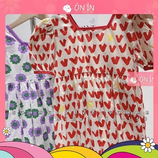 Váy tim cổ vuông tay bồng phong cách hàn quốc cho bé gái size 11-24kg unin.vn váy quảng châu ca cấp V294