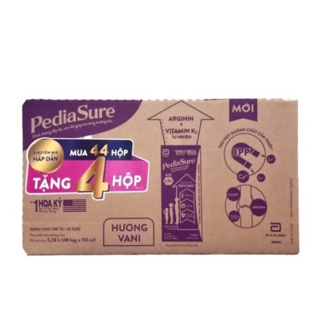 Thùng 48 Hộp Sữa nước Pediasure Vani 110ml/hộp mẫu mới date 8/2024