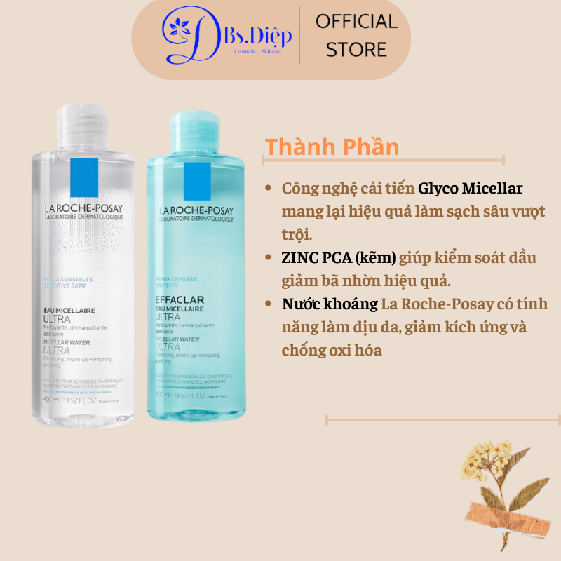Nước tẩy trang La Roche Posay Effaclar EAU Micellar Ultra Water  / Ultra Water Sensitive  400ml