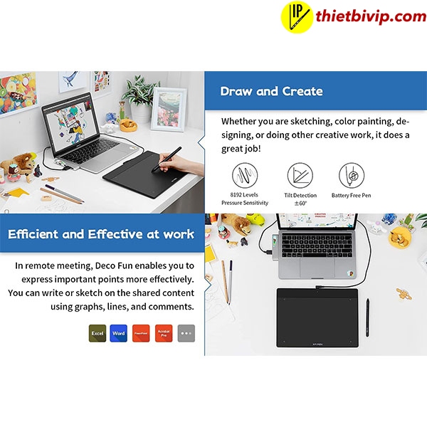 Bảng Vẽ Điện Tử XP-Pen Deco Fun L - Màu Đen - Hàng Chính Hãng - SL có hạn