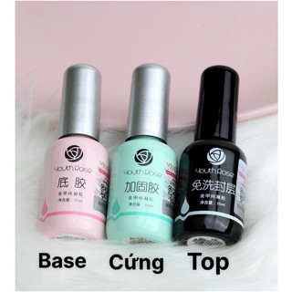 Base, Top, Cứng móng Hoa Hồng lọ 15ml