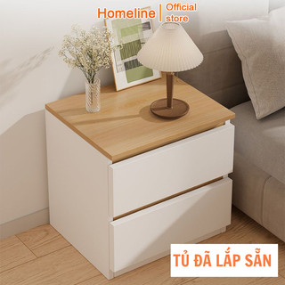 Kệ tủ tab kê đầu giường có 2 3 ngăn kéo để đồ trang điểm, sách vở...trang trí phòng bằng gỗ phủ melamin HOMELINE - D35