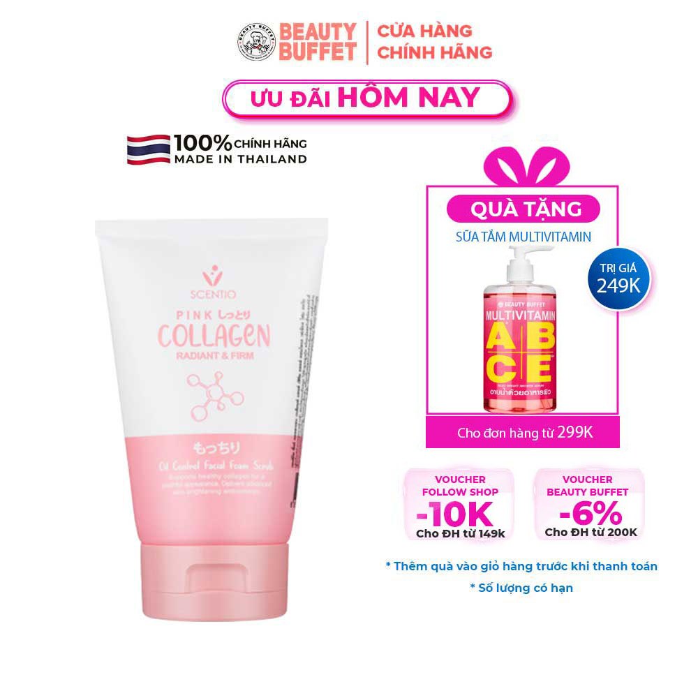 Sữa rửa mặt cho kiểm soát nhờn Beauty Buffet Scentio Pink Collagen 100ml
