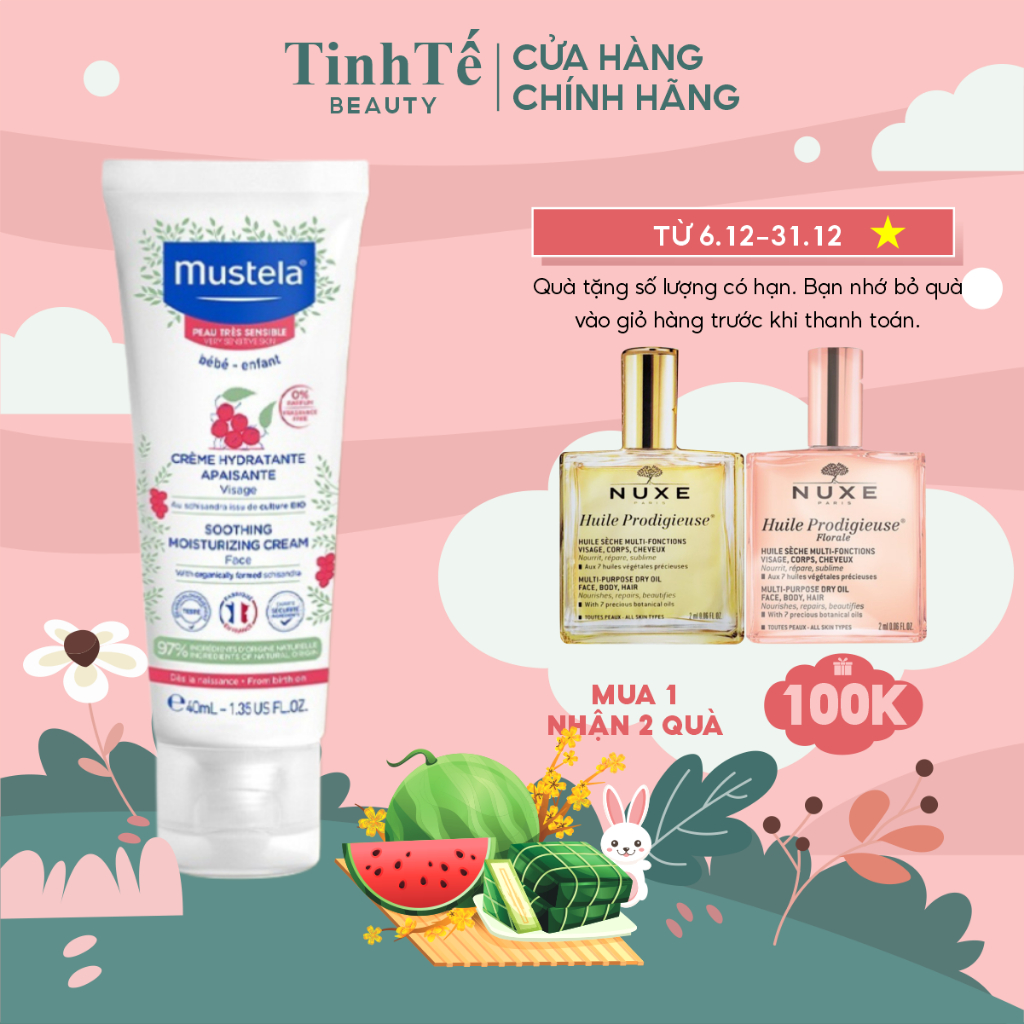 Kem Dưỡng Da Mặt Cho Trẻ Sơ Sinh & Em Bé Có Da Nhạy Cảm Mustela SOOTHING