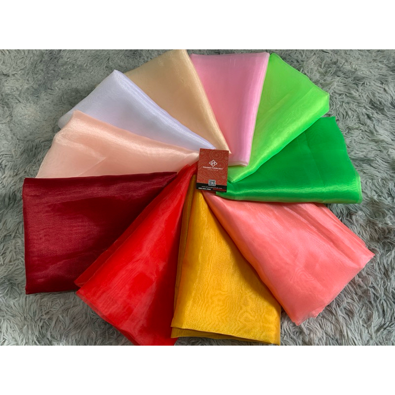 Vải Voan Kiếng Cát Chất Vải Cứng,Óng Ánh Hơi Đơ Nhẹ,Dùng May Hoa Vải,May Scrunchies, May Đầm Công Chúa PHƯƠNG THÀNH SILK